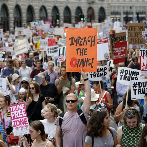Protestas Londone prieš D. Trumpo vizitą  © Scanpix nuotr.