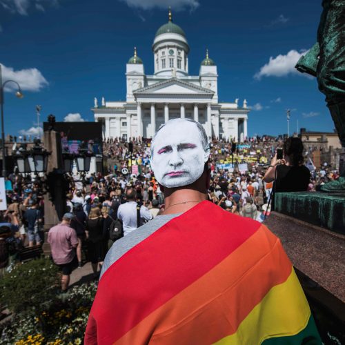 Helsinkyje – protestai prieš D. Trumpą ir V. Putiną  © Scanpix nuotr.