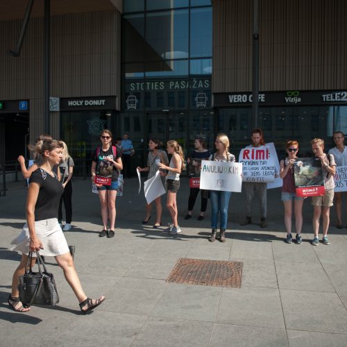 Vištų gynėjų protestas Kaune  © Akvilės Snarskienės nuotr.