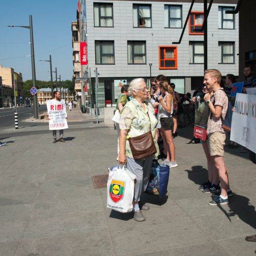 Vištų gynėjų protestas Kaune  © Akvilės Snarskienės nuotr.