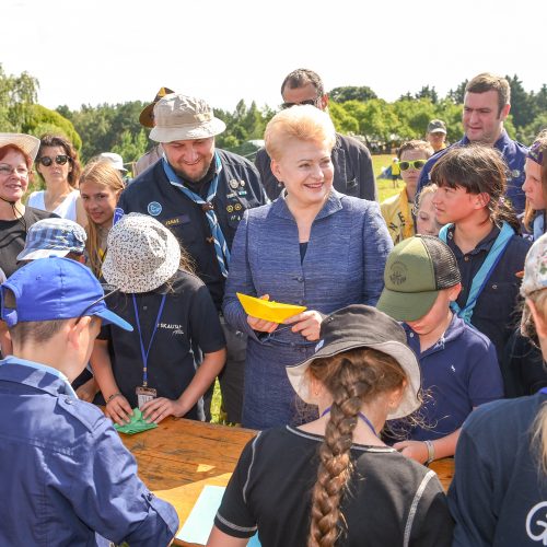 Prezidentei įteiktas garbingiausias skautų apdovanojimas  © R. Dačkaus (Lietuvos Respublikos Prezidento kanceliarijos) nuotr.