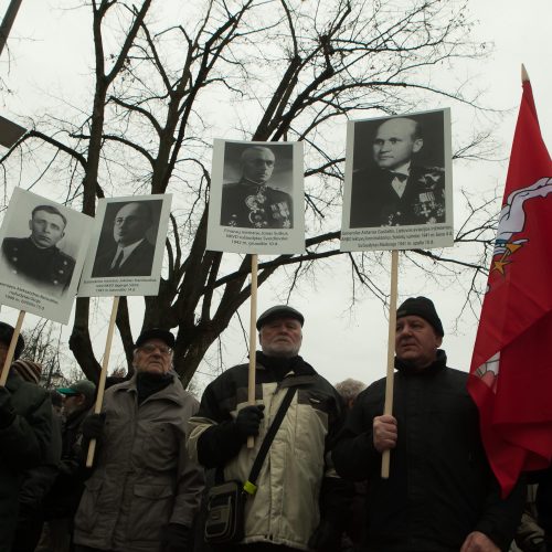 Protesto akcija dėl Vyčio paminklo  © BFL nuotr.