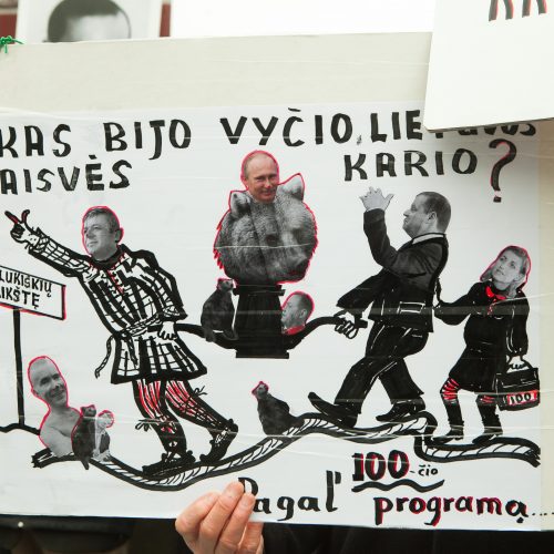 Protesto akcija dėl Vyčio paminklo  © BFL nuotr.