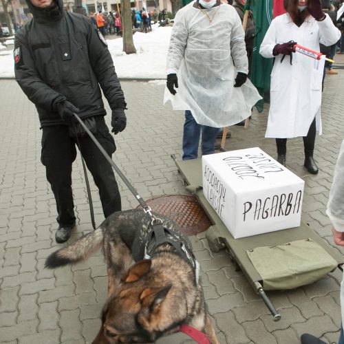 Policijos pareigūnų protestas prie Seimo  © BFL nuotr.