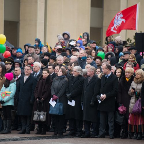 Vėliavų pakėlimo ceremonija Kovo 11-osios proga  © V. Skaraičio / BFL nuotr.