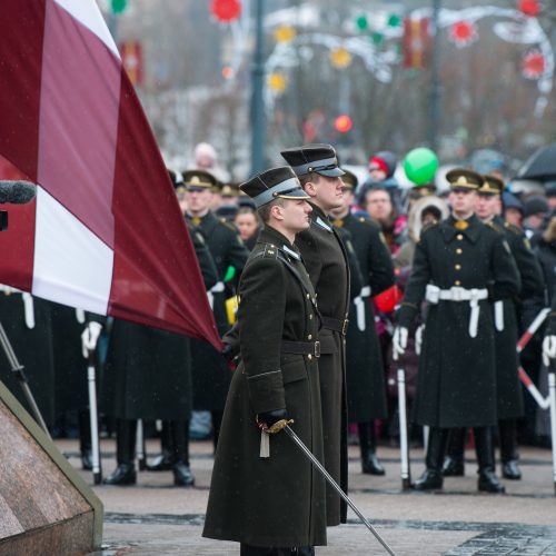 Vėliavų pakėlimo ceremonija Kovo 11-osios proga  © V. Skaraičio / BFL nuotr.