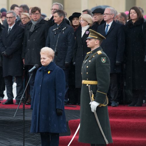 Vėliavų pakėlimo ceremonija Kovo 11-osios proga  © V. Skaraičio / BFL nuotr.