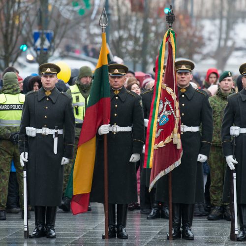 Vėliavų pakėlimo ceremonija Kovo 11-osios proga  © V. Skaraičio / BFL nuotr.