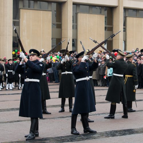 Vėliavų pakėlimo ceremonija Kovo 11-osios proga  © V. Skaraičio / BFL nuotr.