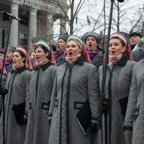 Vėliavų pakėlimo ceremonija Kovo 11-osios proga  © V. Skaraičio / BFL nuotr.