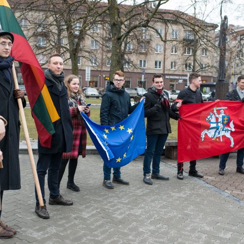 Protestas dėl M. Basčio mandato išsaugojimo  © V.Skaraičio/BFL nuotr.