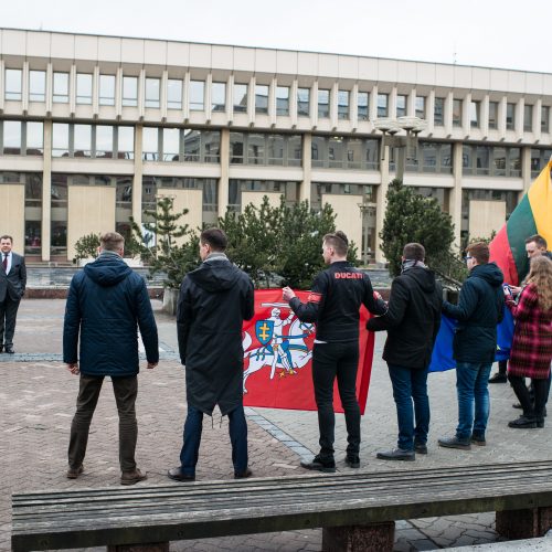 Protestas dėl M. Basčio mandato išsaugojimo  © V.Skaraičio/BFL nuotr.