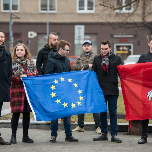 Protestas dėl M. Basčio mandato išsaugojimo  © V.Skaraičio/BFL nuotr.