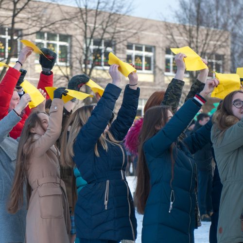 Gimnazistų sveikinimai Lietuvai  © Akvilės Snarskienės nuotr.