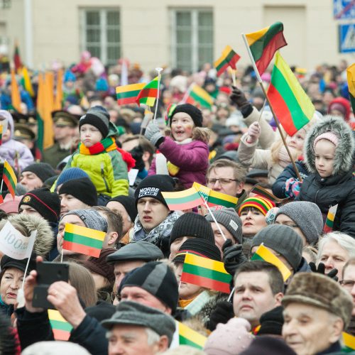 S. Daukanto aikštėje – Baltijos valstybių vėliavų pakėlimo ceremonija  © Dainiaus Labučio, ELTOS ir  Alfredo Pliadžio  nuotr.