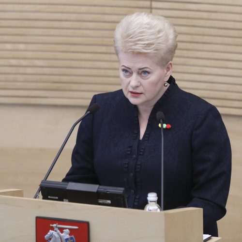 Devintasis D. Grybauskaitės metinis pranešimas Seime  © M. Morkevičiaus / ELTOS, R. Dačkaus / Prezidentūros nuotr.