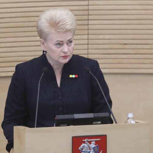 Devintasis D. Grybauskaitės metinis pranešimas Seime  © M. Morkevičiaus / ELTOS, R. Dačkaus / Prezidentūros nuotr.