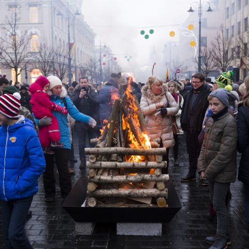 Sostinėje liepsnojo 100 laisvės laužų  © Gedimino Bartuškos (ELTA) nuotr.