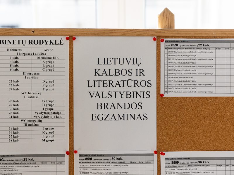 Vilniaus Antakalnio gimnazijoje laikomas lietuvių kalbos ir literatūros brandos egzaminas