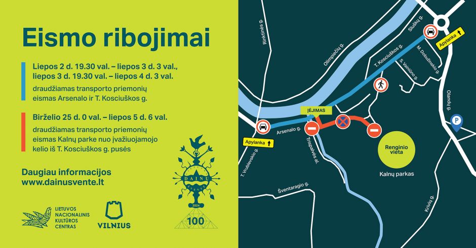 Vilniuje vyks Lietuvos dainų šventė – susipažinkite su eismo ribojimais