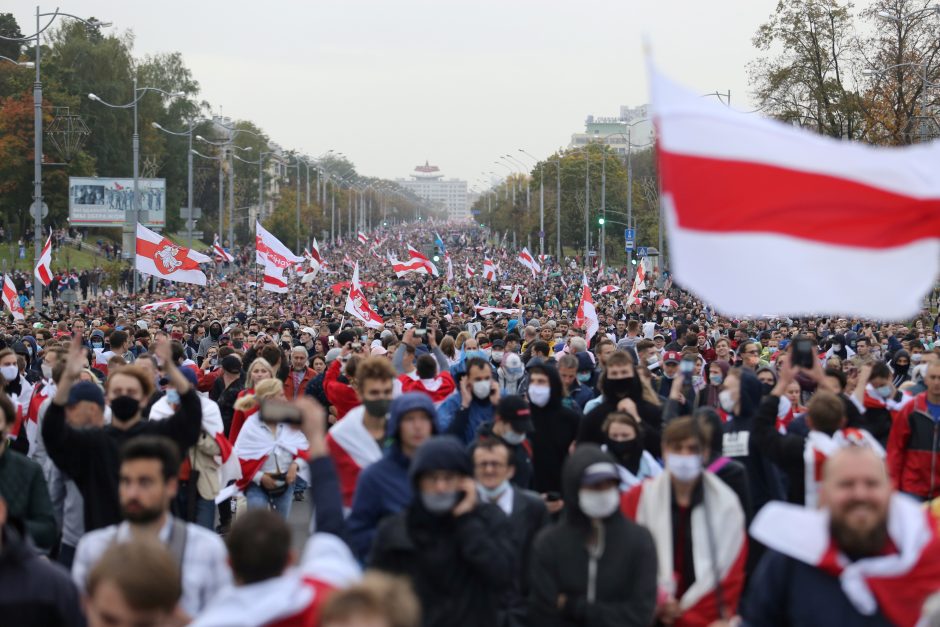 Dėl protestų Baltarusijoje – iki 12 metų kalėjimo