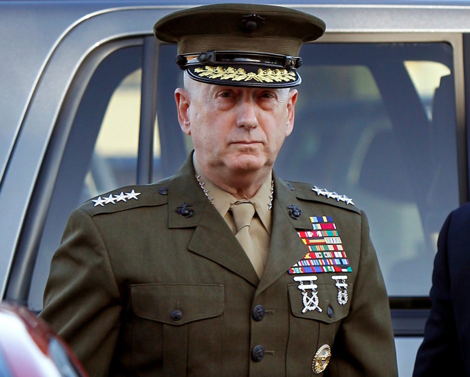 J. Mattisas JAV gynybos sekretoriaus pareigas palieka nuo sausio