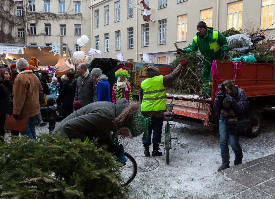 Mokytojų namų kiemelyje – atsisveikinimo su eglutėmis vakaras