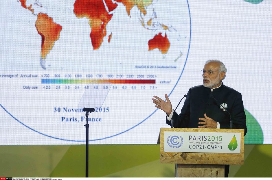 Indijos lyderis: Paryžiaus sutartis užtikrins „klimato teisingumą“