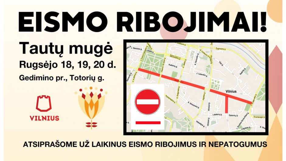 Šurmuliuos „Tautų mugė“: bus laikinų eismo ribojimų