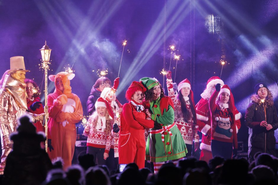 Jonavoje suspindo ne tik Kalėdų eglė – nušvito ir pasakiškas eglučių miestelis