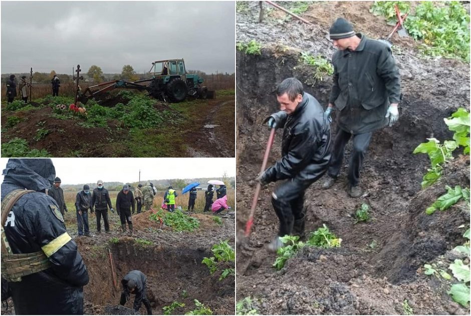 Charkivo srityje – dar viena masinė kapavietė: laidojimo vietą rusų kariai lygino tankais