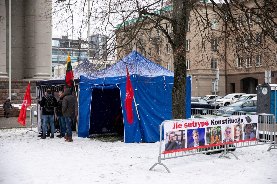 Šeimų sąjūdis prie Seimo pradėjo protesto akciją, o į kitus miestus vyks su dovanomis