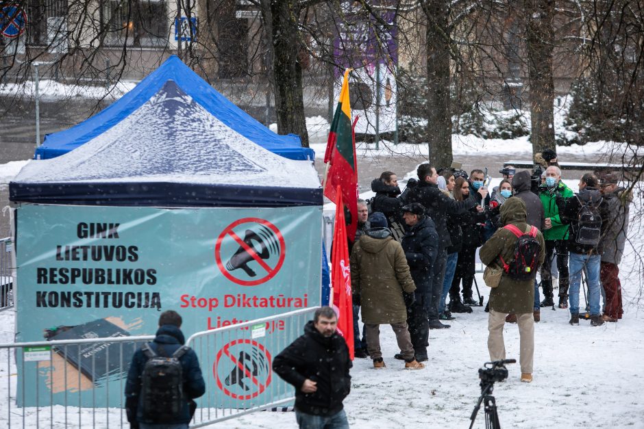 Šeimų sąjūdis prie Seimo pradėjo protesto akciją, o į kitus miestus vyks su dovanomis