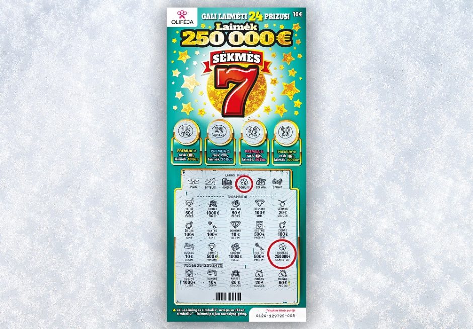 Alytiškis momentinėje loterijoje laimėjo ketvirtį milijono eurų