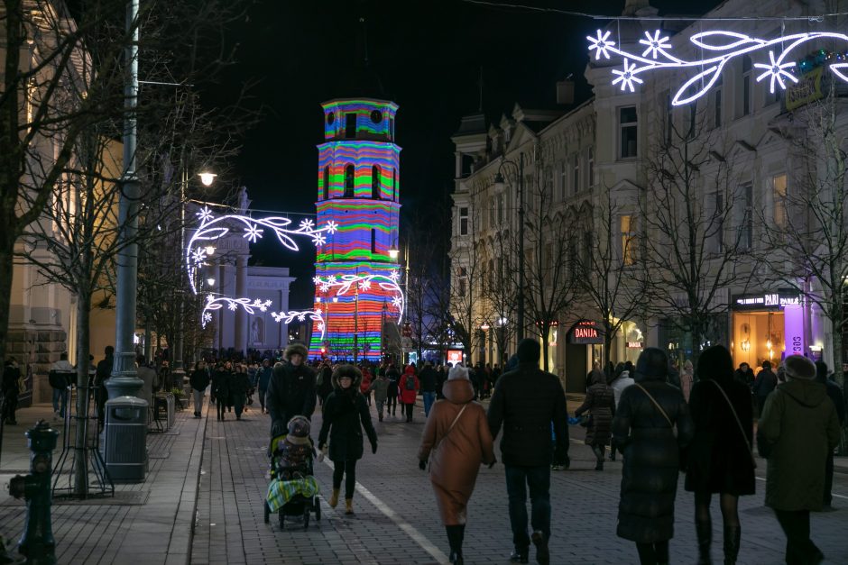 Per Naujuosius varpinės bokštas Vilniuje nušvis vaizdo projekcijomis: praneša apie eismo ribojimus