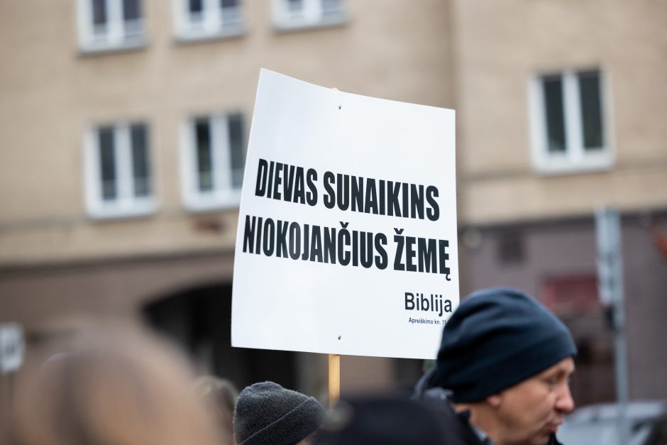 Prie Seimo – protestas dėl plynųjų miškų kirtimų