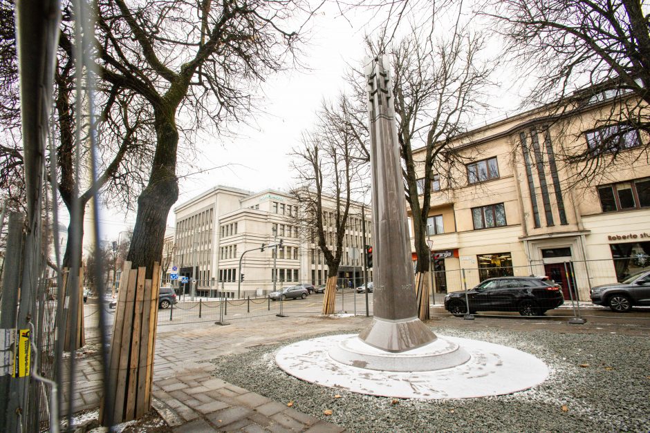 Policijos 100-mečiui skirtas obeliskas Kaune