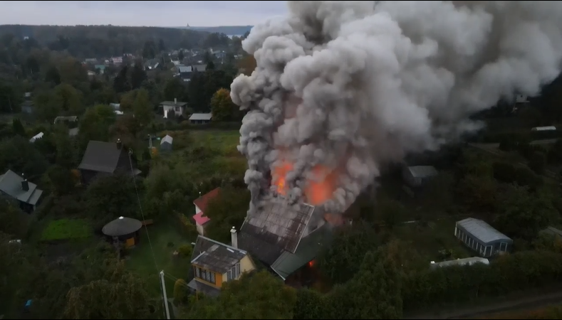 Kauno rajone pleškėjo sodo namelis: išlėkė gausios ugniagesių pajėgos