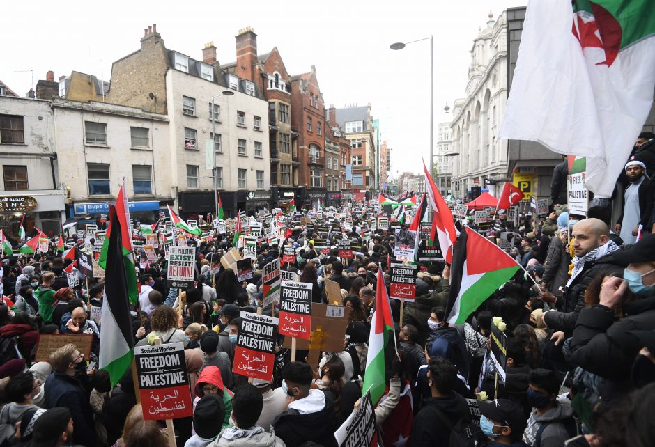 Europos miestuose vyko palestiniečius remiančios demonstracijos