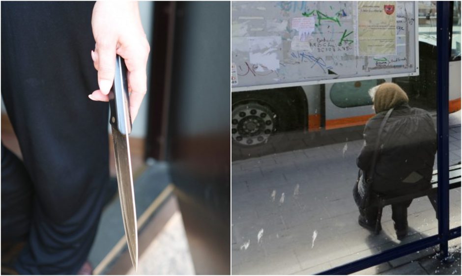Incidentas stotelėje Klaipėdoje: mergina grasindama peiliu reikalavo senolės rankinės