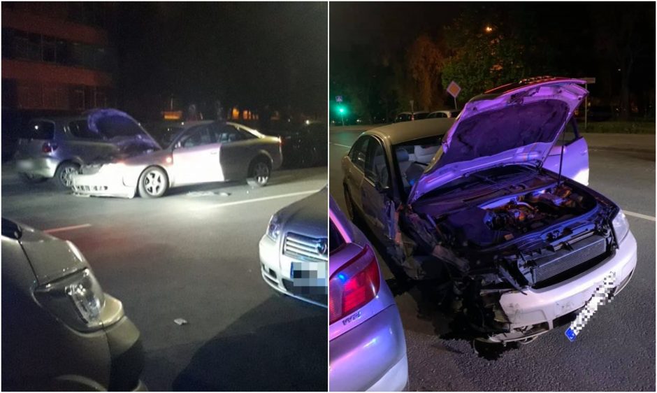 Klaipėdoje naktį apsvaigęs vairuotojas apgadino 12 automobilių