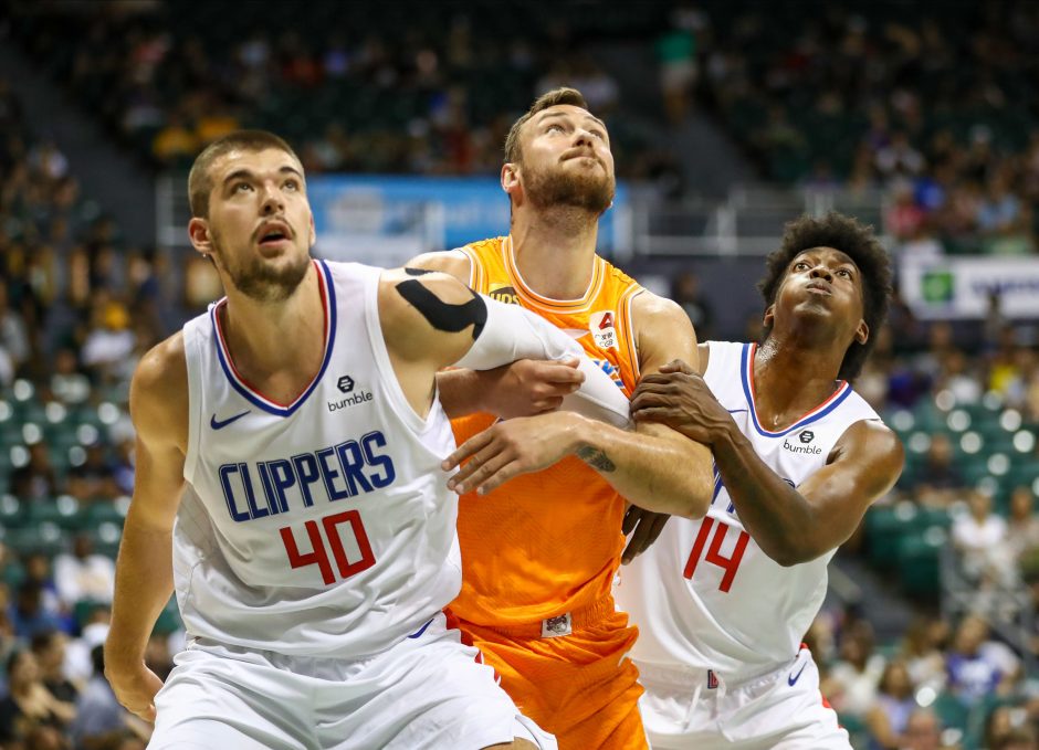 D. Motiejūno pelnyti taškai nepadėjo klubui „Sharks“ pasipriešinti „Clippers“