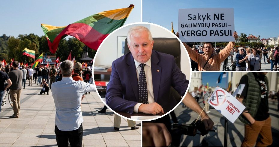 Ministras: Lietuvoje vykstančius protestus Baltarusija ir Rusija išnaudoja dezinformacijos sklaidai