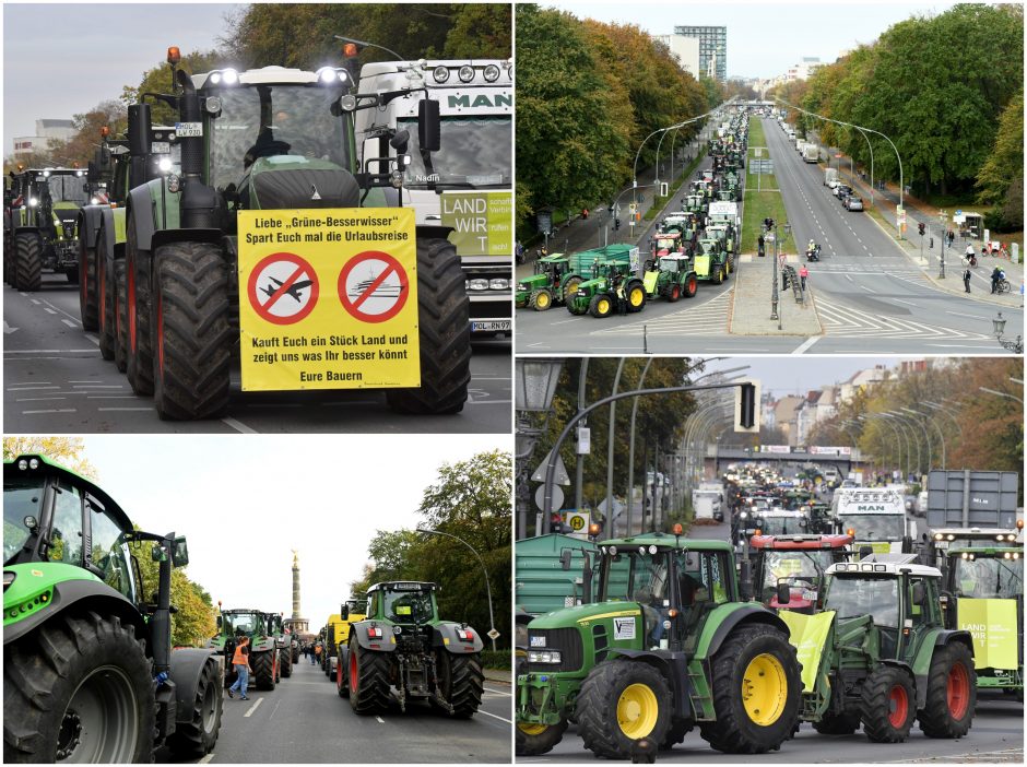 Berlyne sukilo ūkininkai: centrą blokavo 200 traktorių