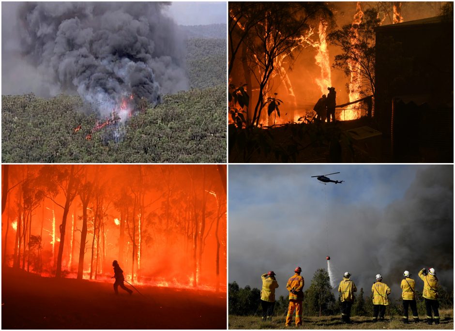 Gaisrų dūmams dusinant Sidnėjų Australijos premjeras neigia sąsajas su klimato kaita