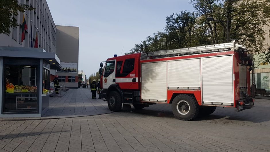 Ugniagesiai skubėjo į „Aušros“ gimnaziją, bet veltui