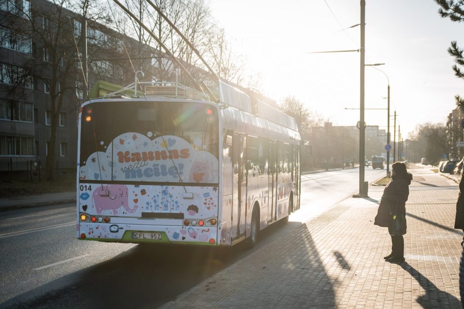 „Kaunas veža meilę“: troleibuso keleivius džiugina saldūs siurprizai ir gyva muzika