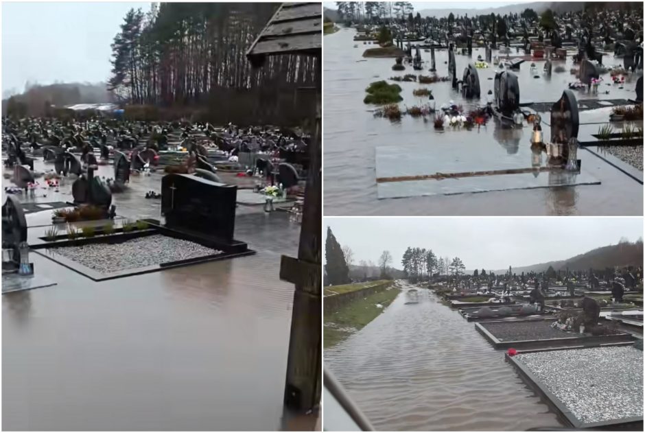 Dėl potvynio Kartenos kapinėse – įsiūtis: neaišku, kas dar laukia