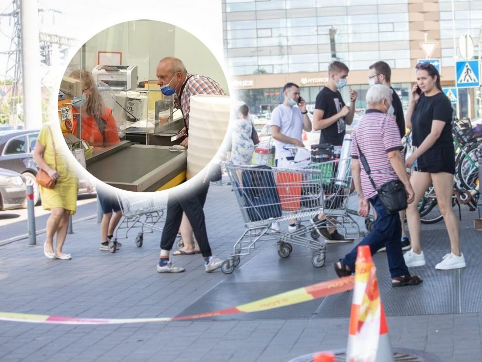 Prekybos Centruose Chaosas Dėl Kaukių Jų Nedėvincius Tenka Gaudyti Raminti Jėga Kl Lt