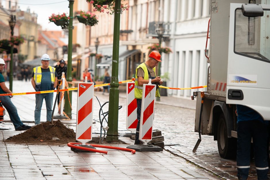 Ką Vilniaus gatvėje tvarko darbininkai?